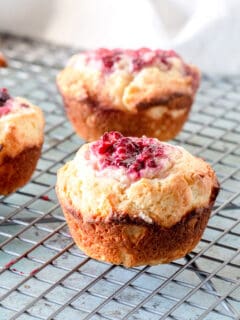 Raspberry Lemon Muffins, up close