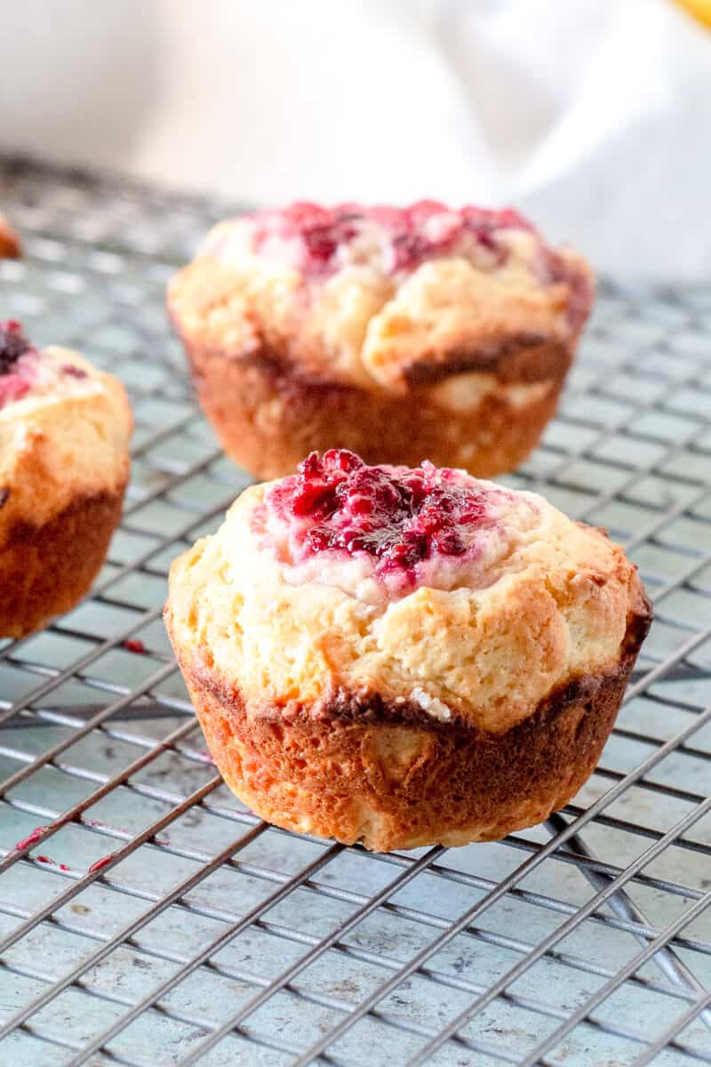 Raspberry Lemon Muffins, up close