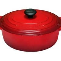 Le Creuset Signature Enameled Cast-Iron 5-Quart Oval French (Dutch) Oven, Cerise (Cherry Red)