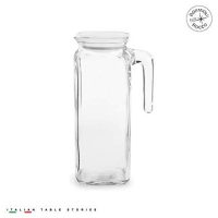 Bormioli Rocco Glass Frigoverre Jug With Airtight Lid (1 Liter): Clear Pitcher With Hermetic Sealing, Easy Pour Spout & Handle – For Water, Juice, Iced Coffee & Iced Tea