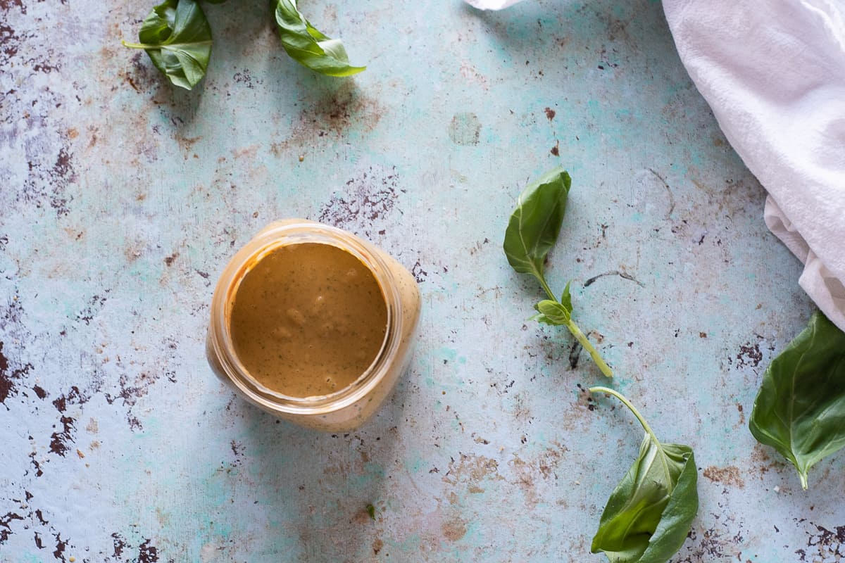 Peanut Sauce with Basil and Coconut Milk