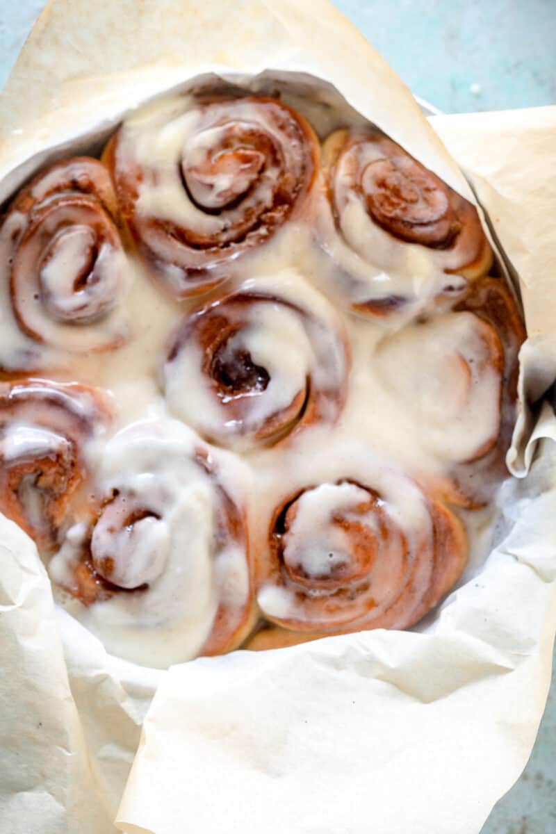 Coffee cardamom morning buns overhead view