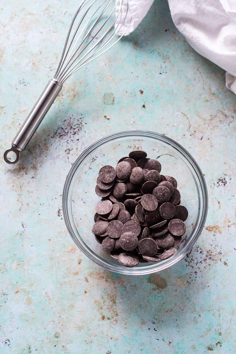 Chocolate chips in a bowl