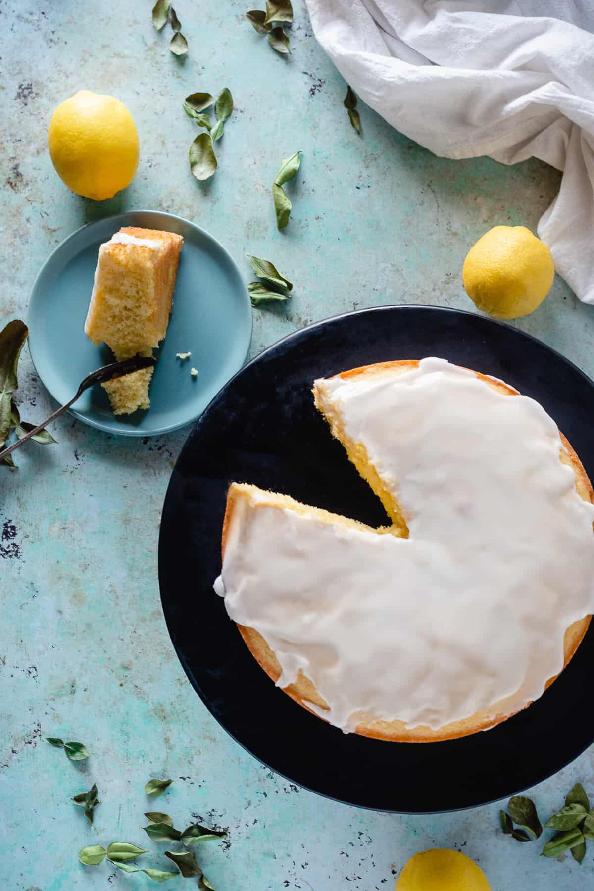 Makrut Lime Leaf Cake With Lemon And A Lime Icing Blossom To Stem