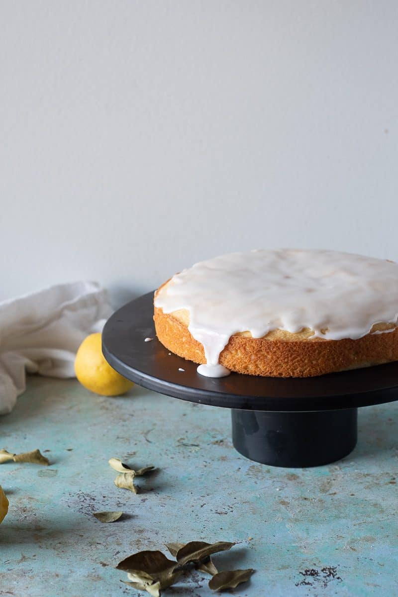 Makrut Lime Leaf Cake with lemon and a lime icing