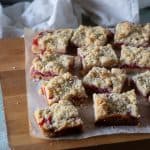 Strawberry Crumb Bars with lemon and coriander