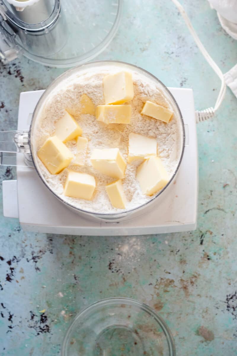 Butter and flour in a food processor