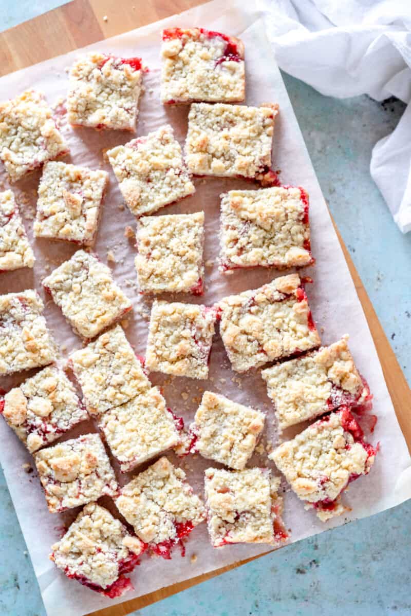 Strawberry Crumb Bars, sliced