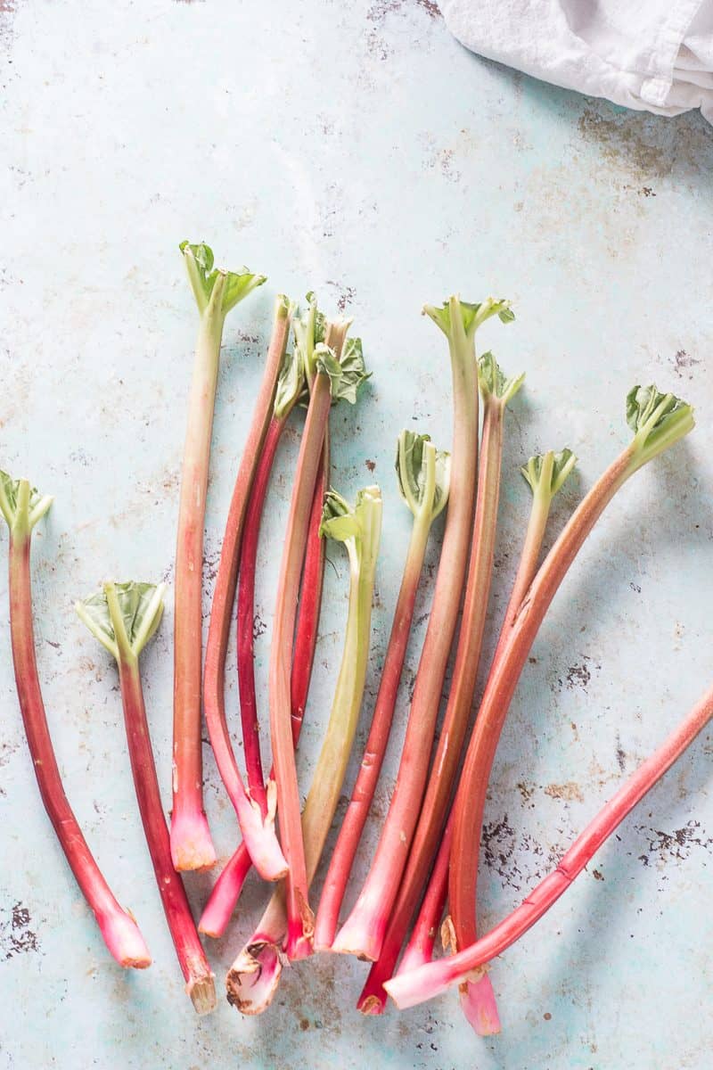 Stalks of rhubarb