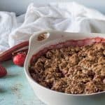 Strawberry Rhubarb Crisp with Oat Flour and Oats