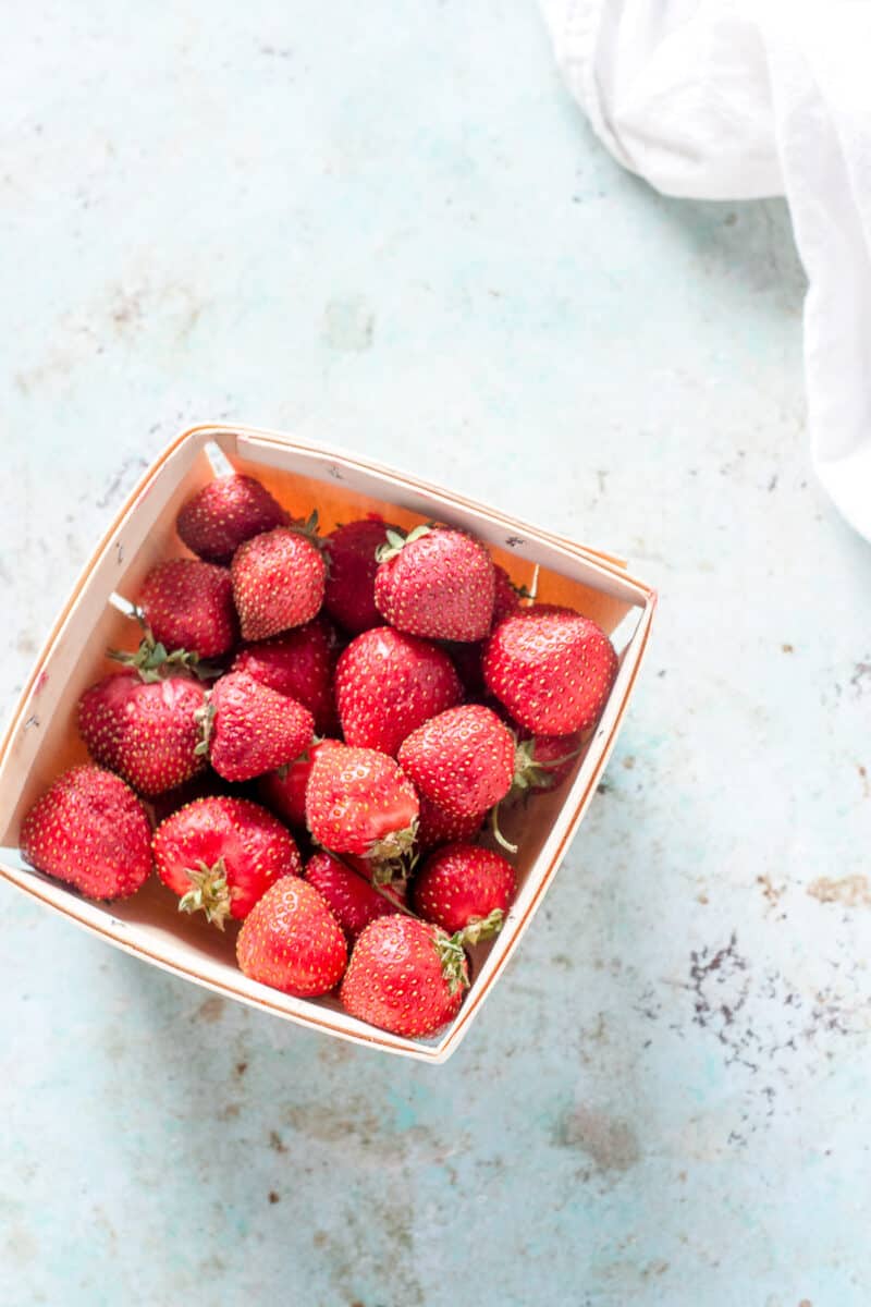 Strawberries in quart container