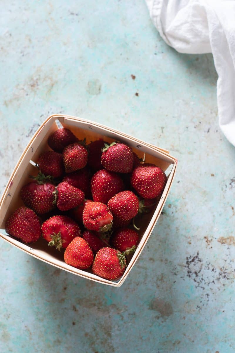 Strawberries in a quart container
