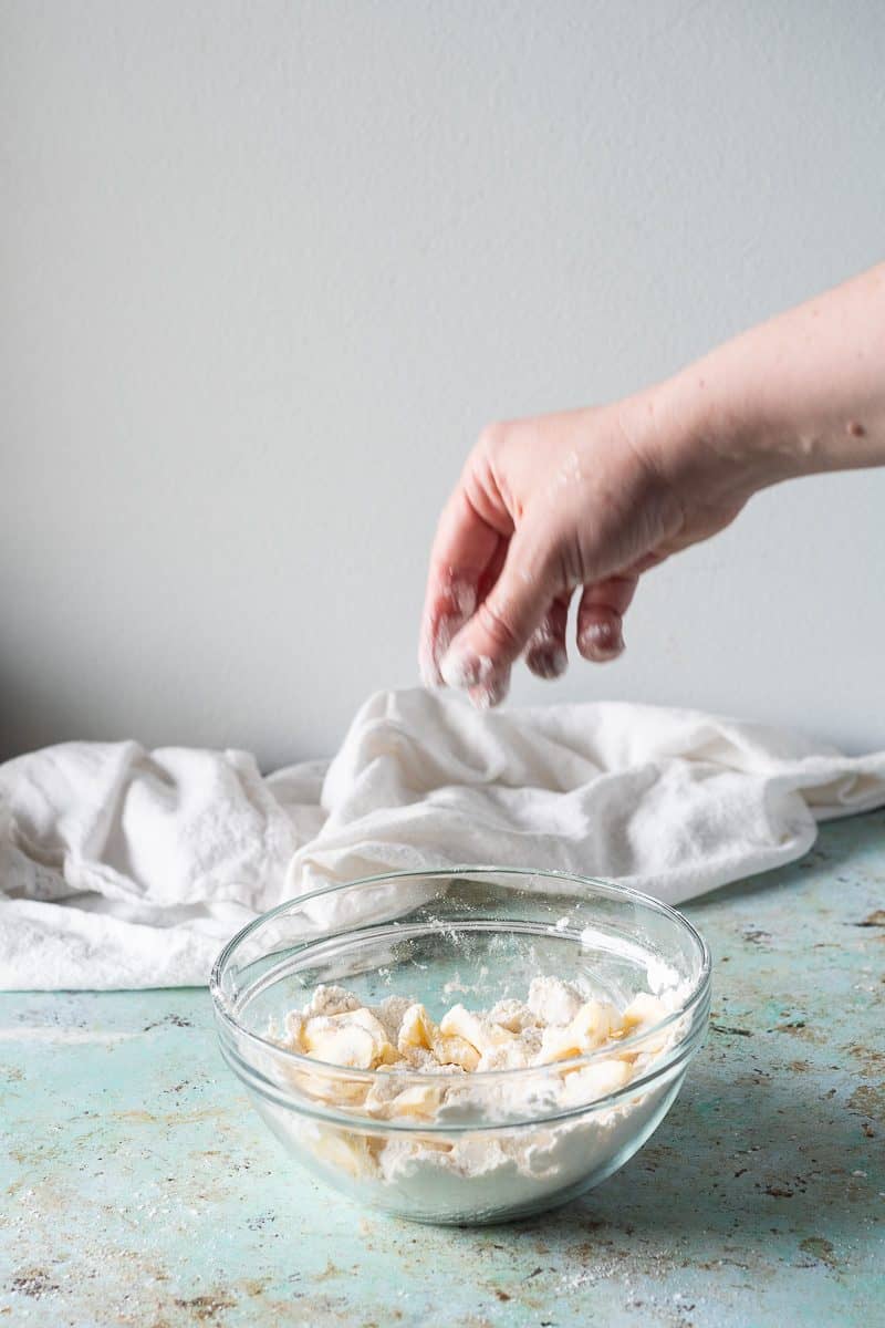 Smashing butter in galette dough