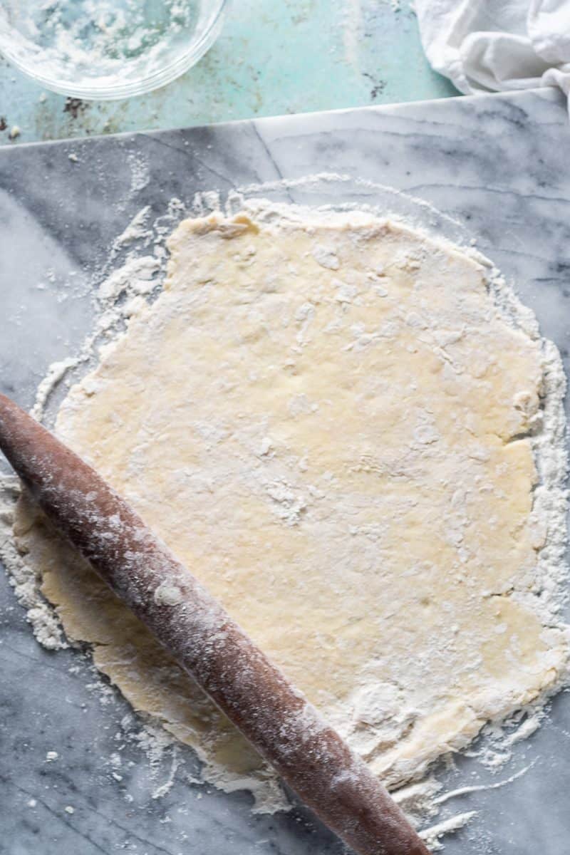 Rolled out pie dough