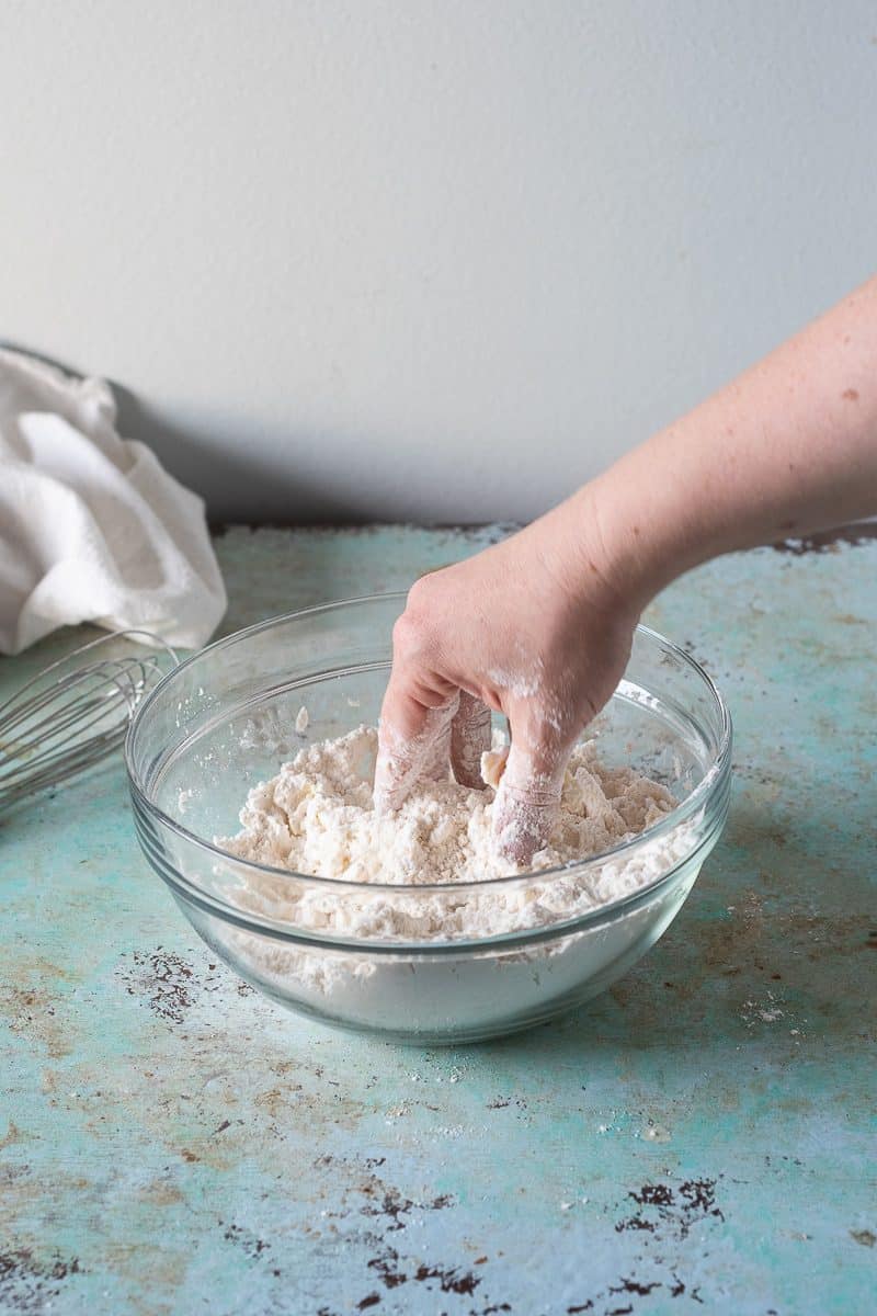 Rubbing in cold butter with fingers