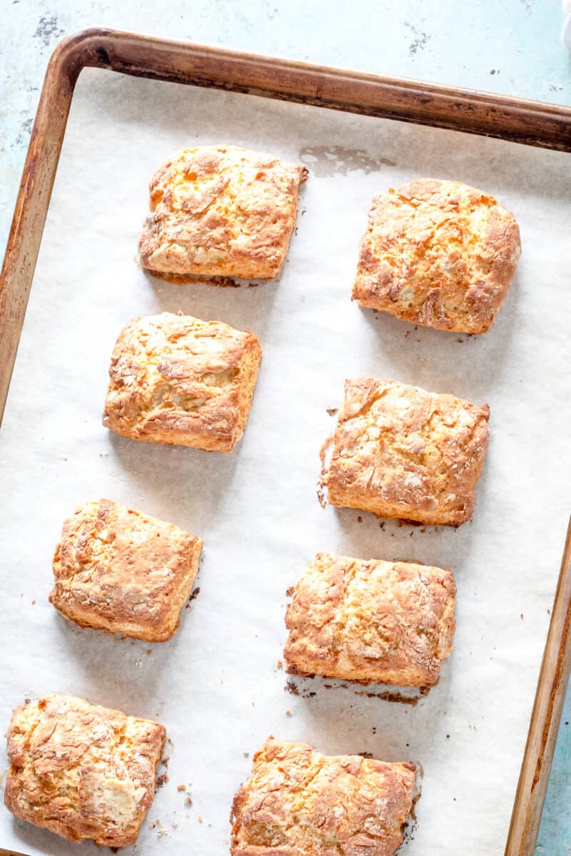 Buttermilk Biscuits on a baking sheet