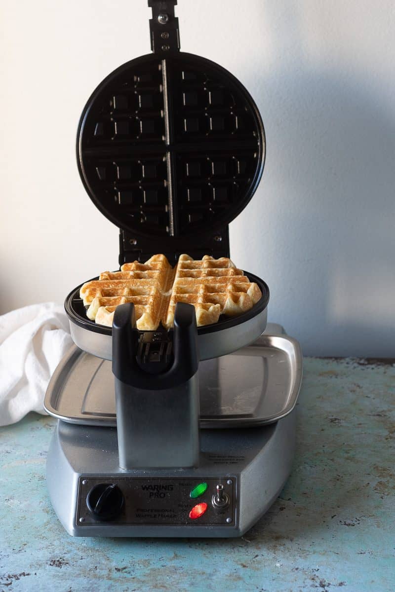 Buttermilk Waffles in a waffle iron