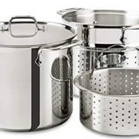 All-Clad E9078064 Stainless Steel Multicooker with Perforated Steel Insert and Steamer Basket, 8-Quart, Silver