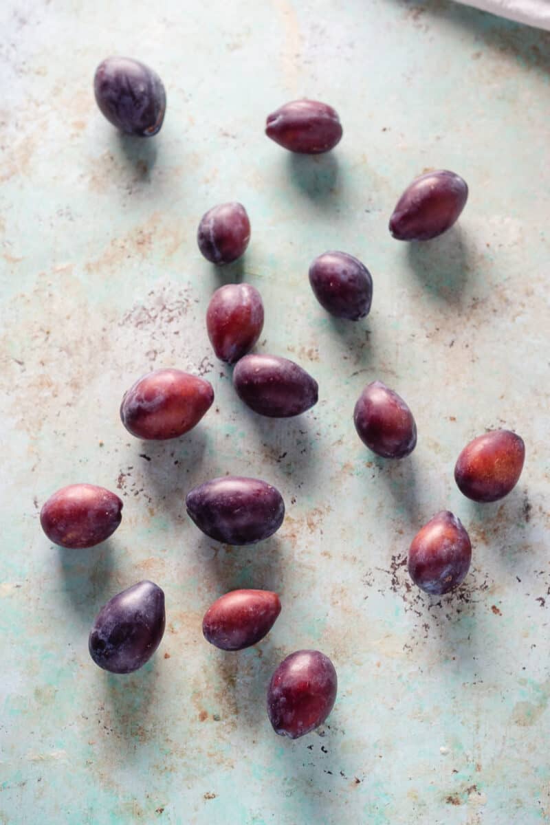 Plums on a counter top