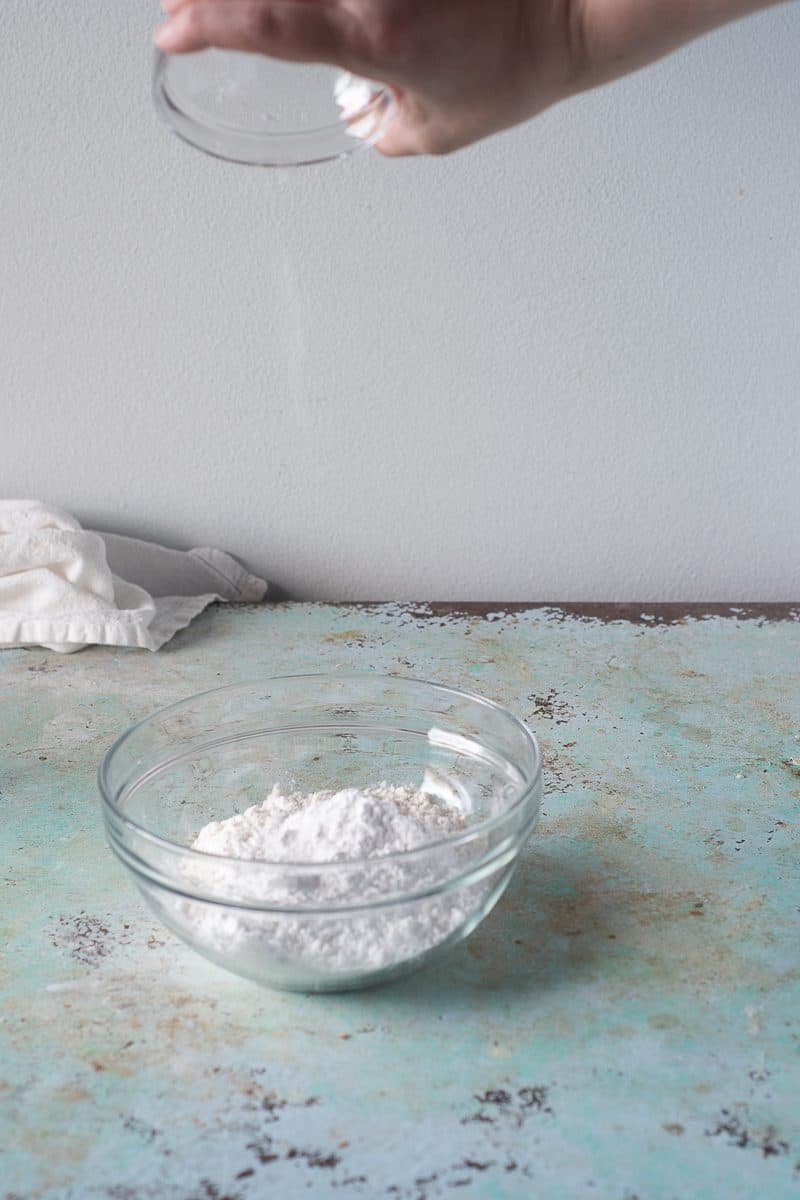 Adding salt to flour