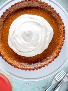 Caramel Pumpkin Tart, overhead view