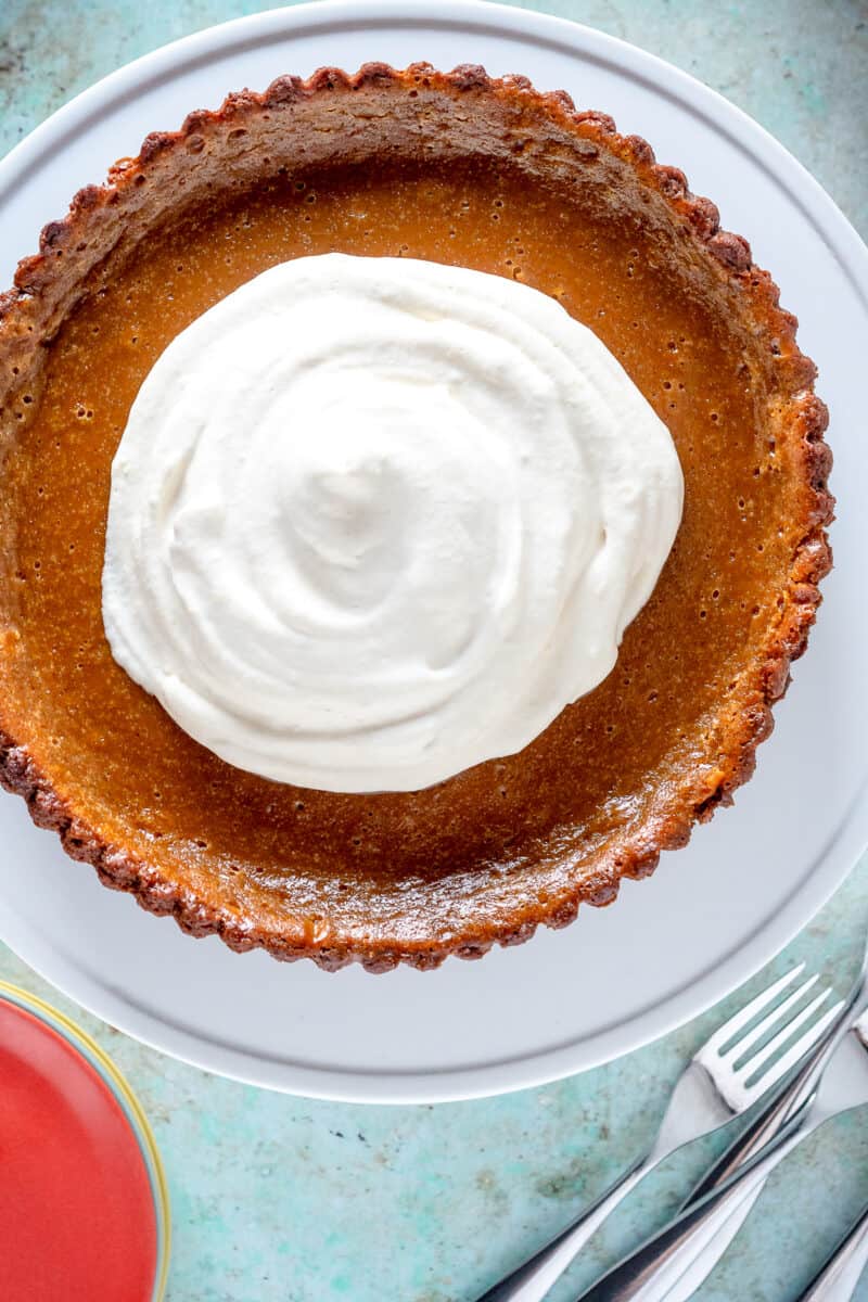 Caramel Pumpkin Tart, overhead view