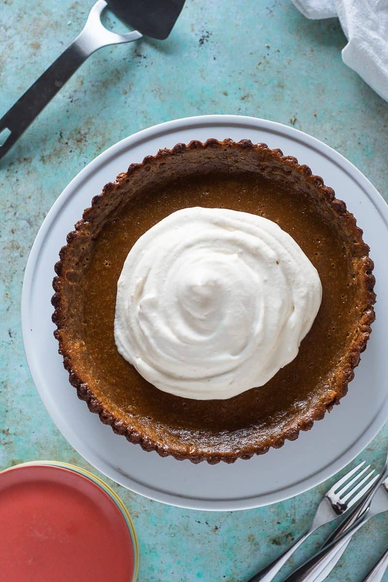 Caramel Pumpkin Tart overhead shot