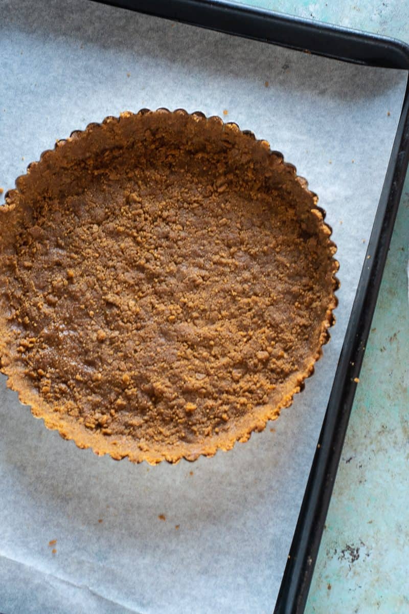 Gingersnap tart crust, before baking