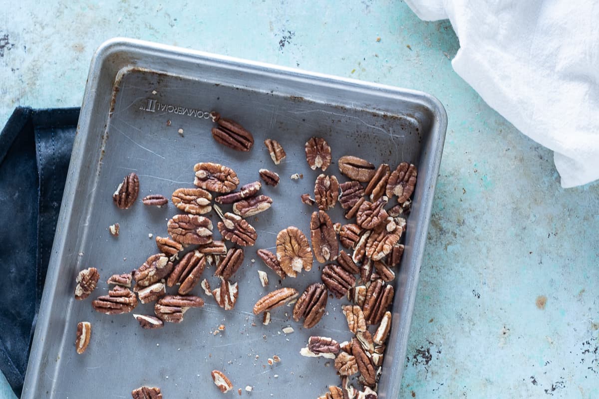 How to Toast Nuts (pecans on a sheet pan)