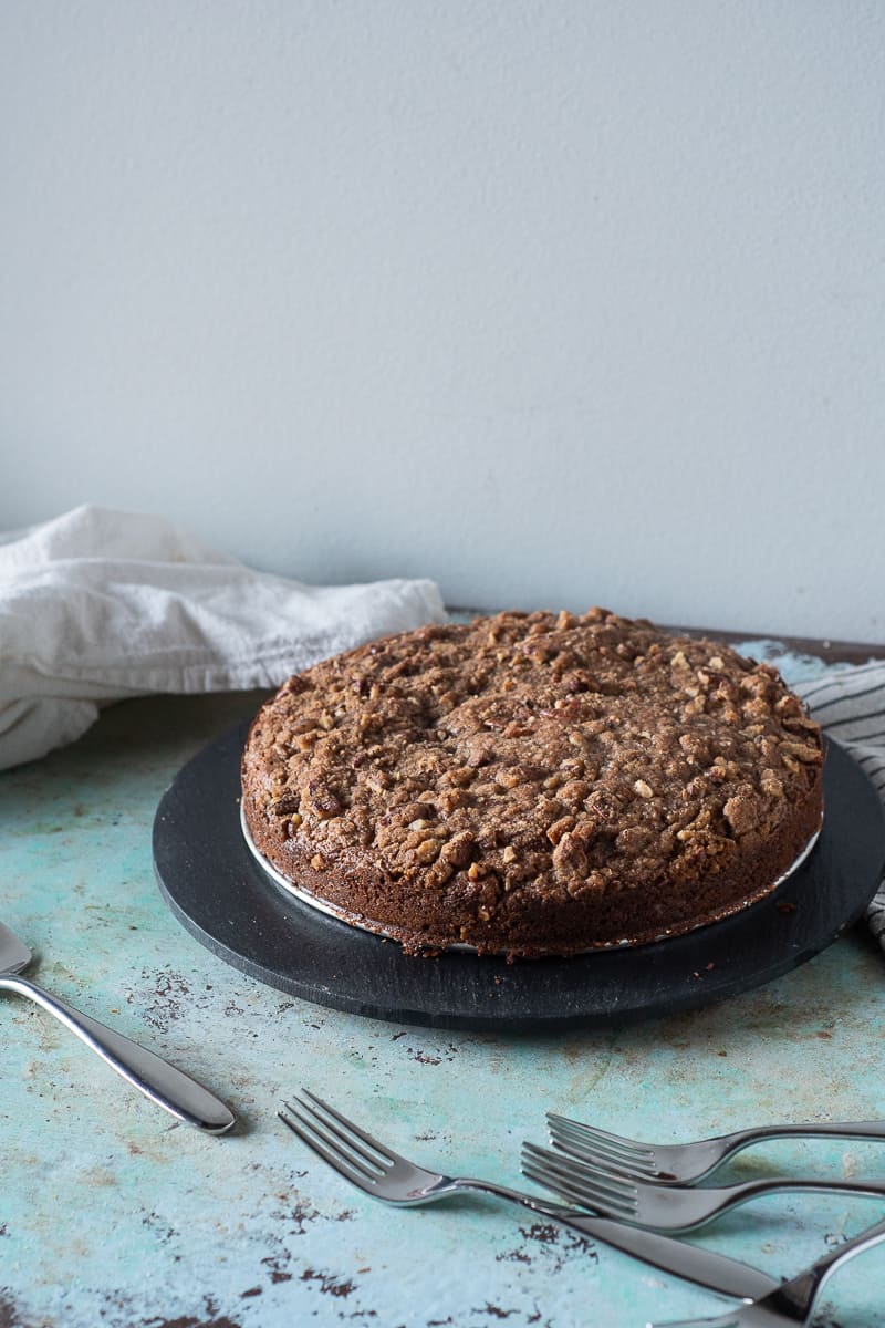 Pumpkin Coffee Cake with Pecan Streusel