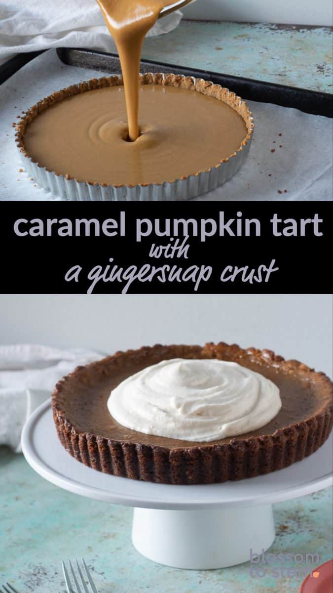 Caramel Pumpkin Tart with a Gingersnap Crust