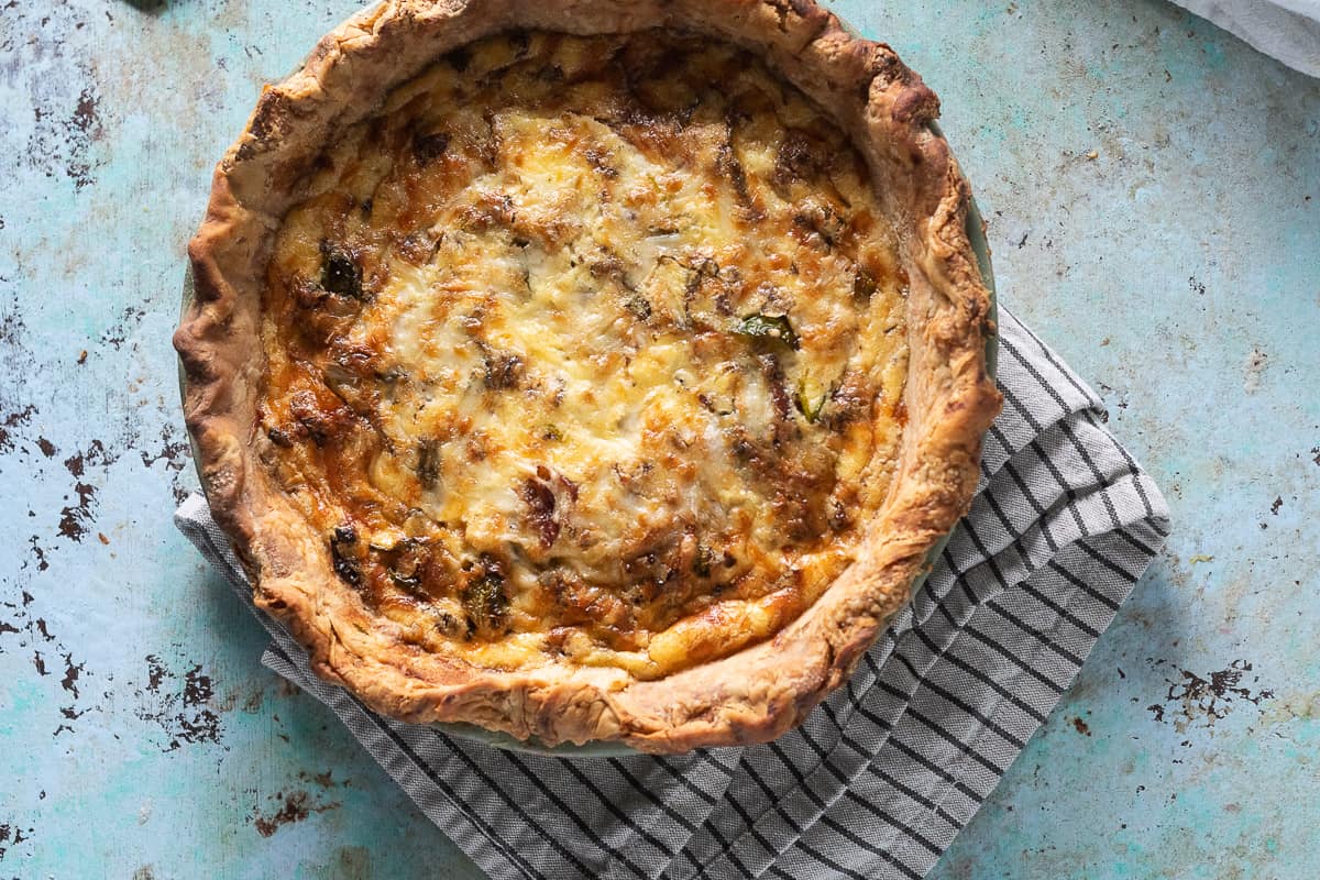 Quiche with Bacon and Brussels Sprouts Blossom to Stem