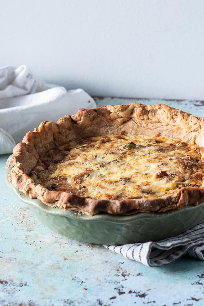Quiche with Bacon and Brussels Sprouts.