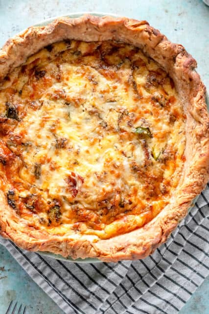 Quiche with Bacon and Brussels Sprouts - Blossom to Stem