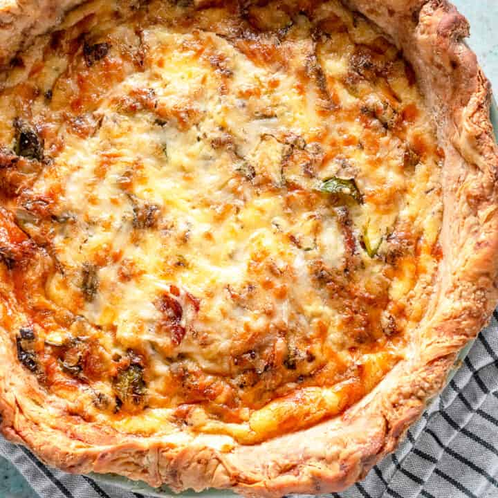 Quiche With Bacon And Brussels Sprouts Blossom To Stem
