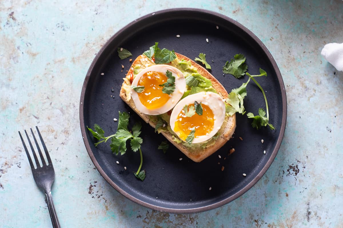 Ramen Eggs on Avocado Toast