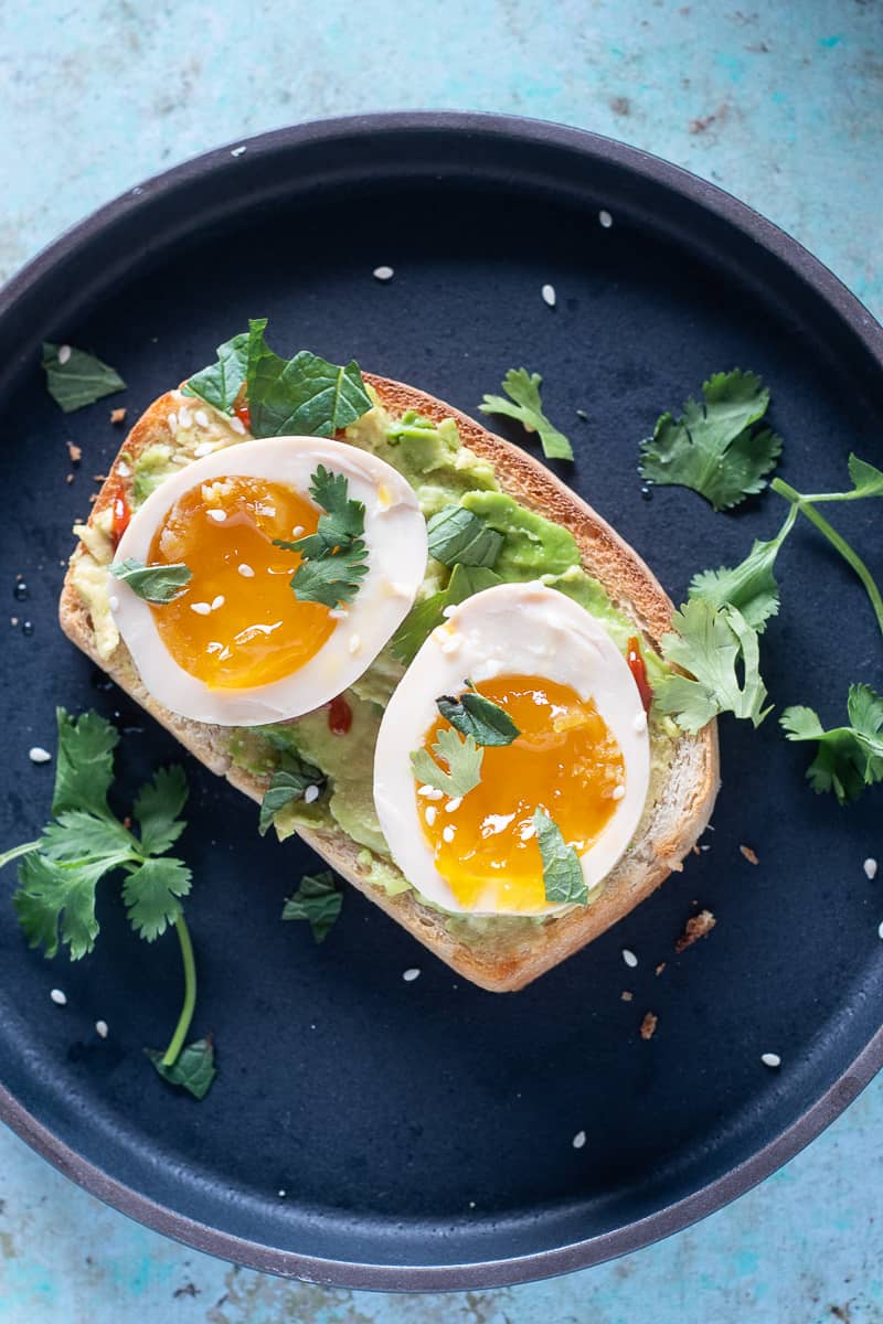 Ramen Eggs on Avocado Toast