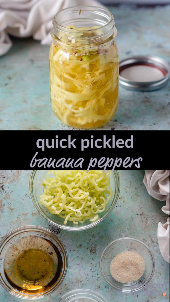 Quick pickled banana peppers