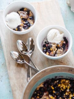 Sweet Corn & Blueberry Spoon Cake