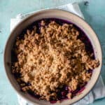 Raspberry Plum Crisp overhead shot