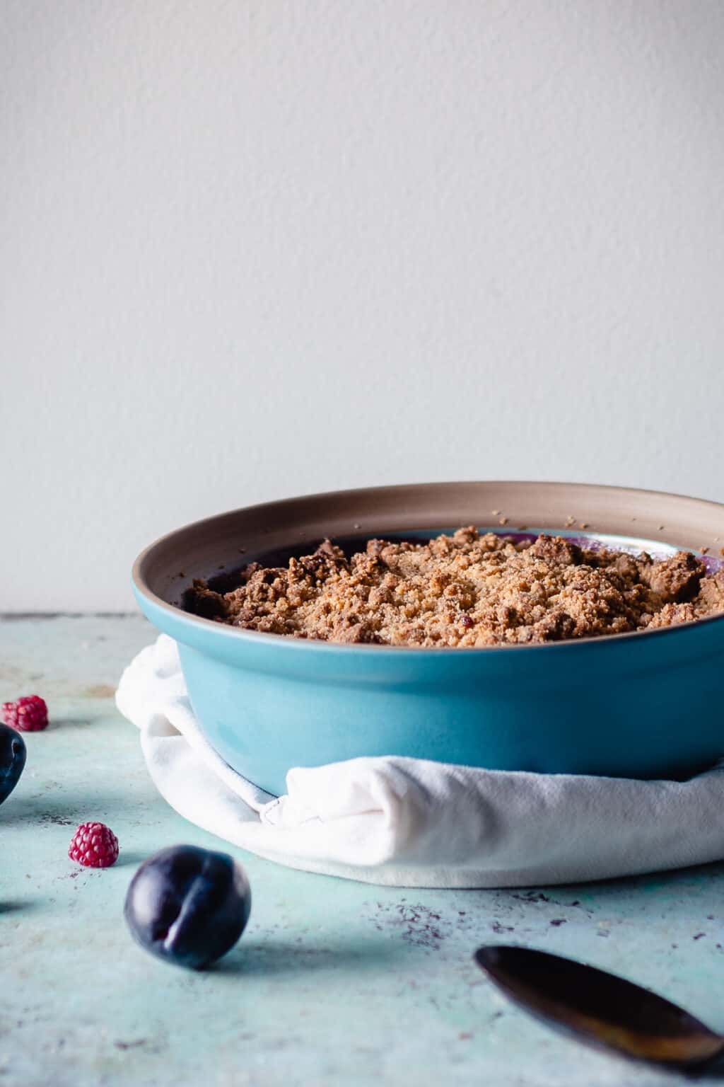 Plum And Raspberry Crumble Raspberry Plum Crisp with Walnuts and Cardamom - Blossom to Stem