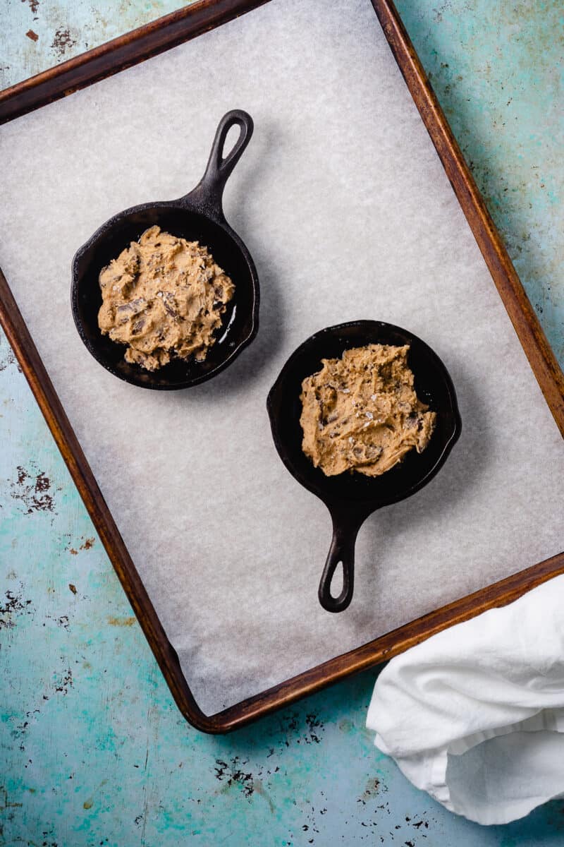 Mini Oatmeal Chocolate Chunk Skillet Cookies