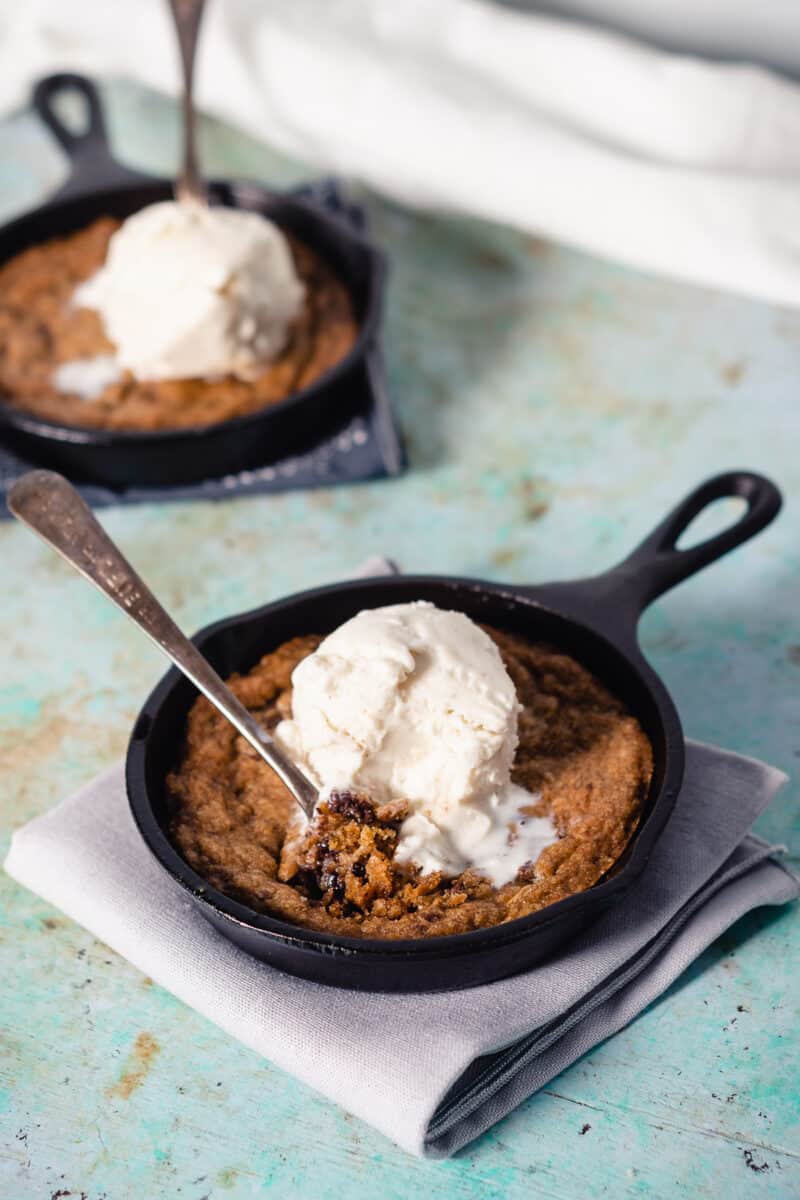 Mini Chocolate Chip Skillet Cookies