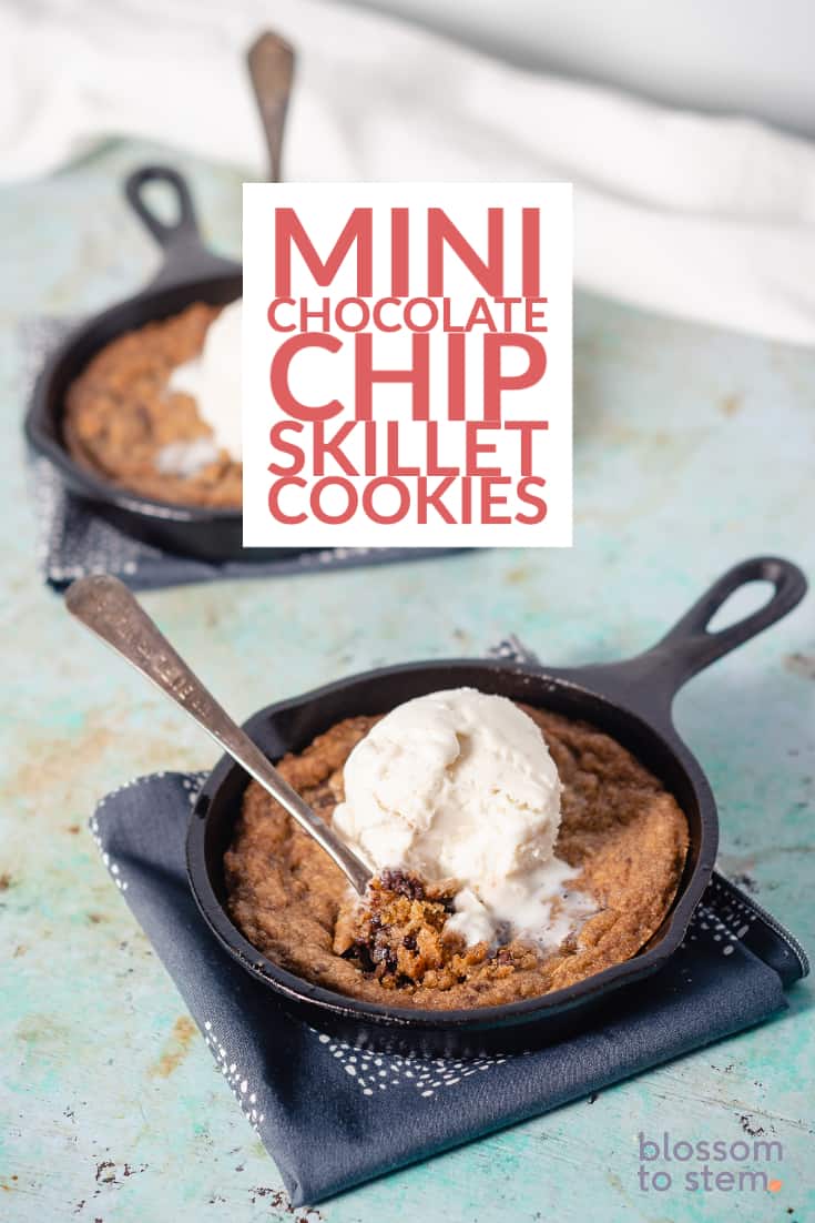 Mini Skillet Cookies, melty chocolate chip goodness - Blossom to Stem