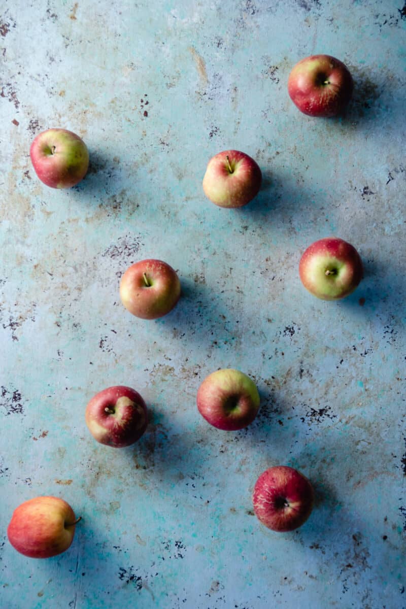 Apples on a counter