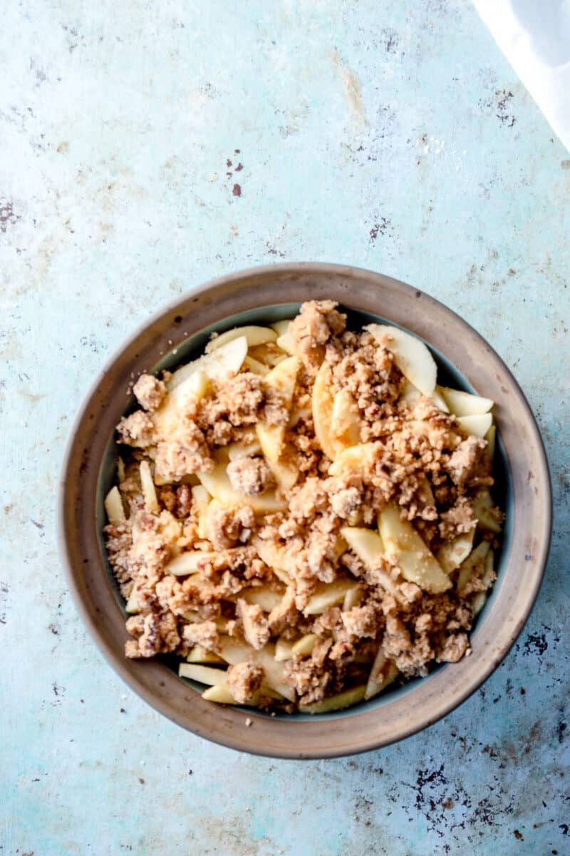 Apple crisp mostly topped