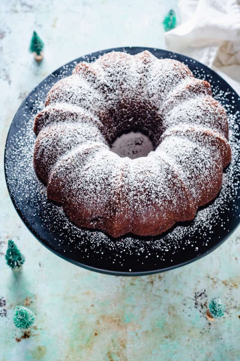 Gingerbread Bundt Cake overhead shot