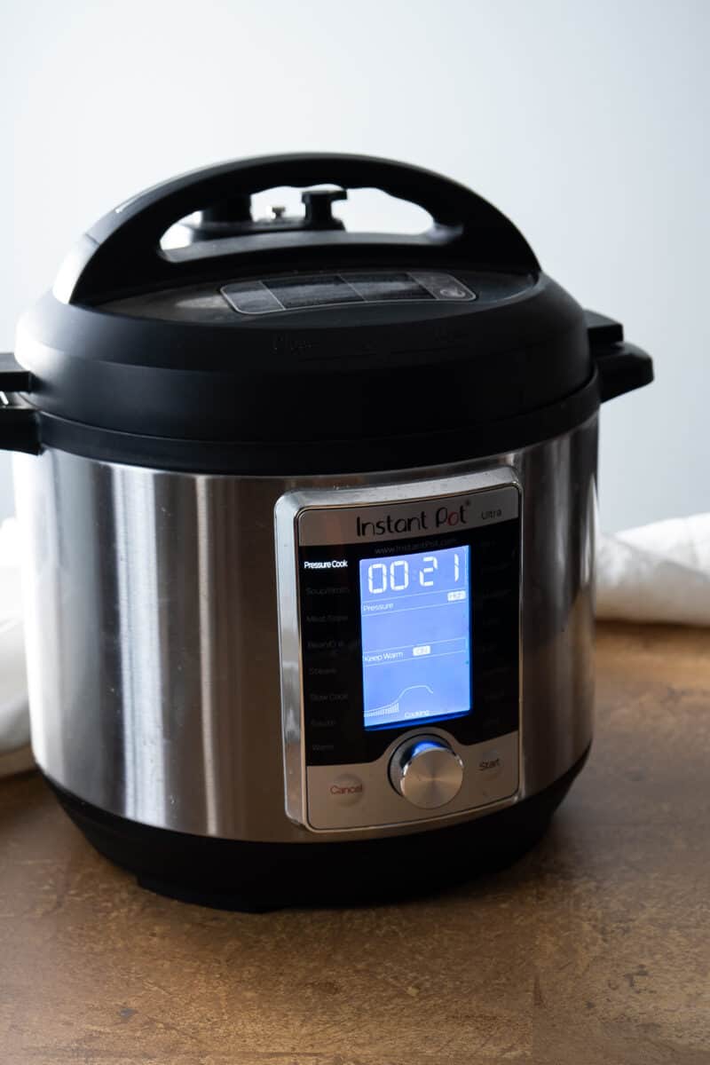 Instant Pot showing 21 minutes on the clock