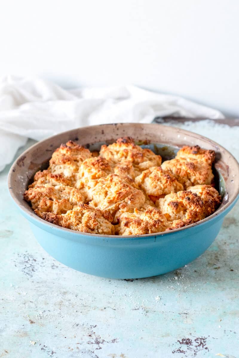 Baked peach cobbler